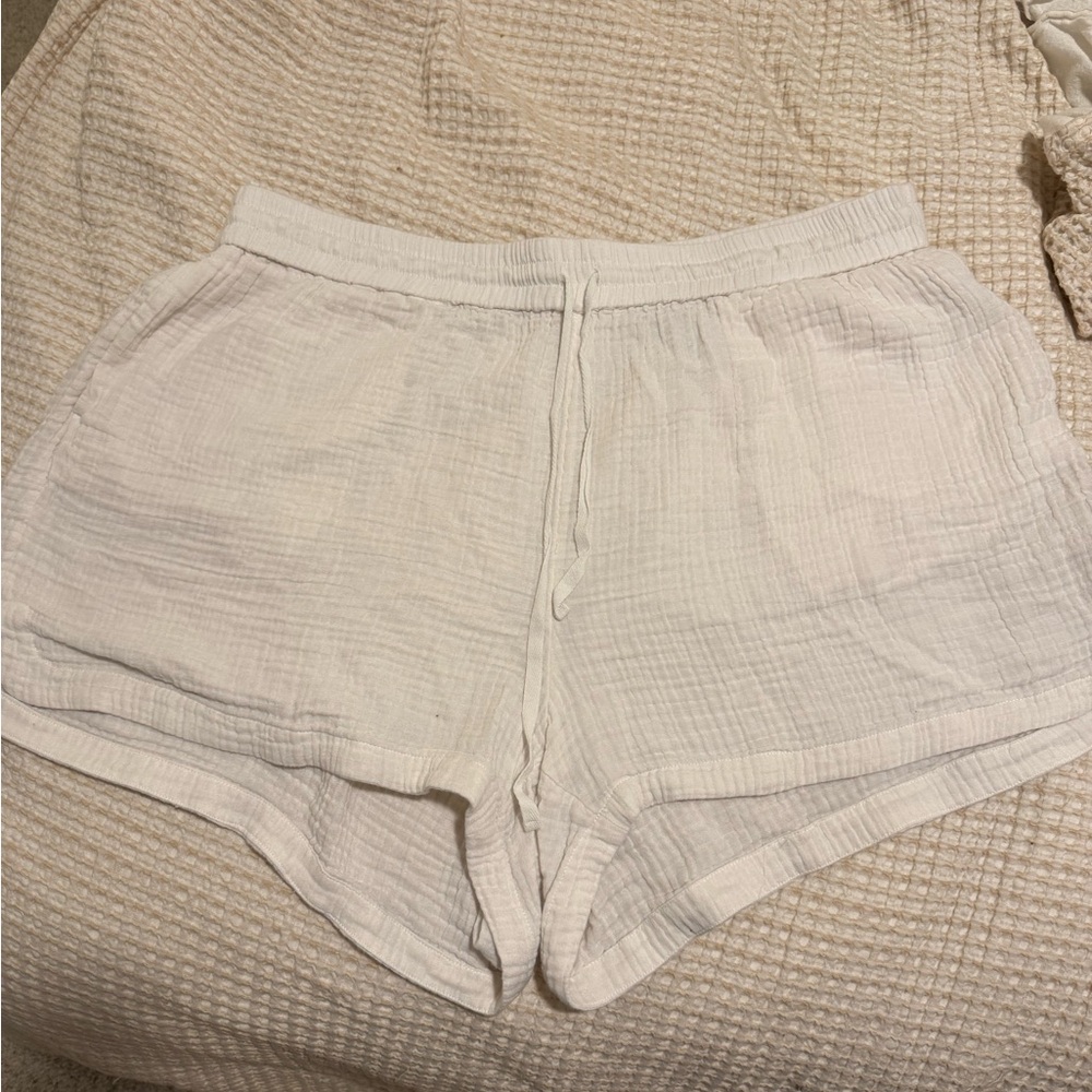 H&M White Beach Cover-up Shorts